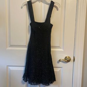 mini black polka dot dress